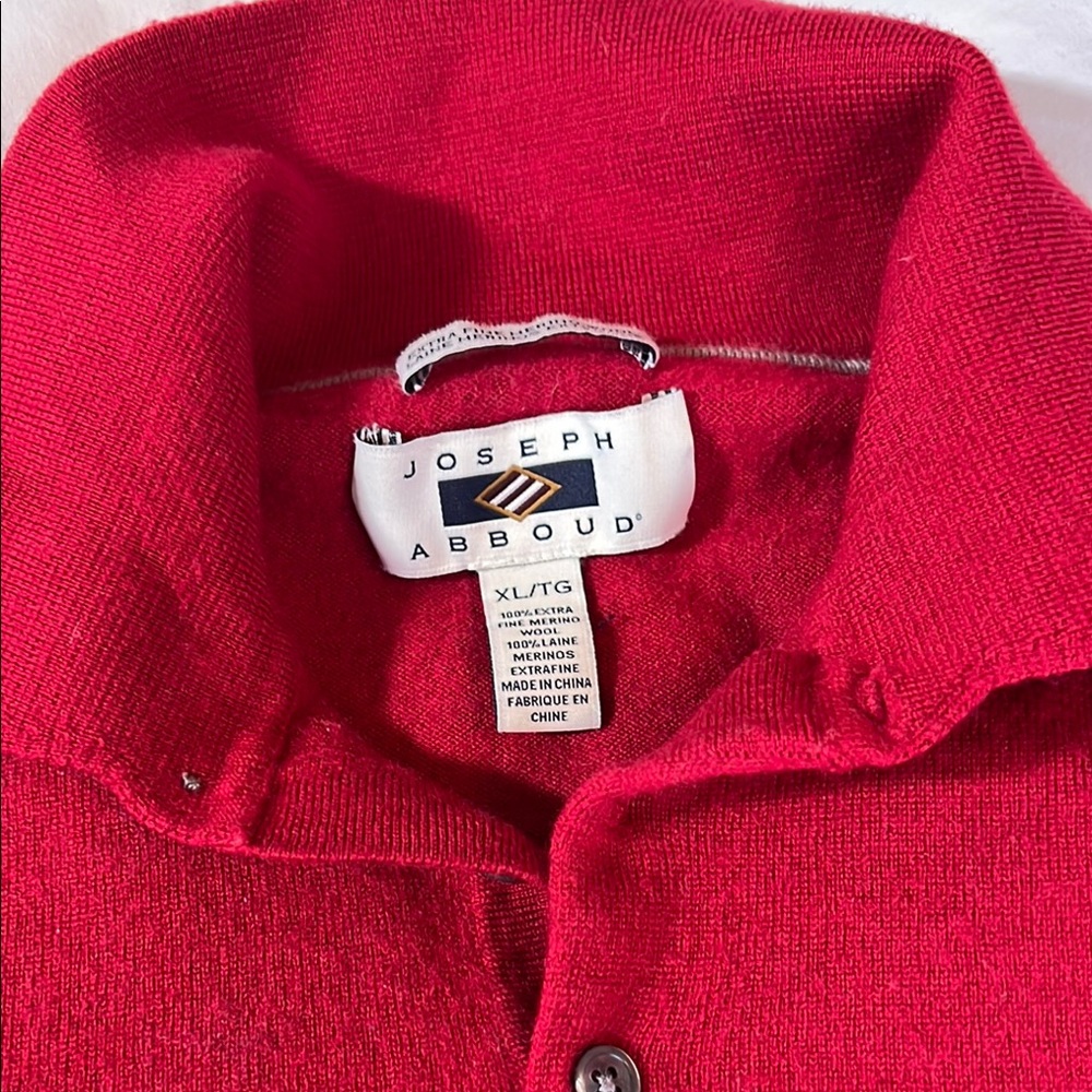 100% merino red sweater